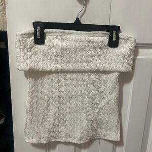 White Textured Tube Top